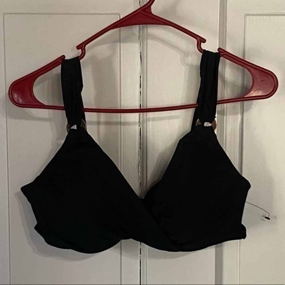 Miraclesuit Solid Plunge Underwire Black Bikini S… - image 3